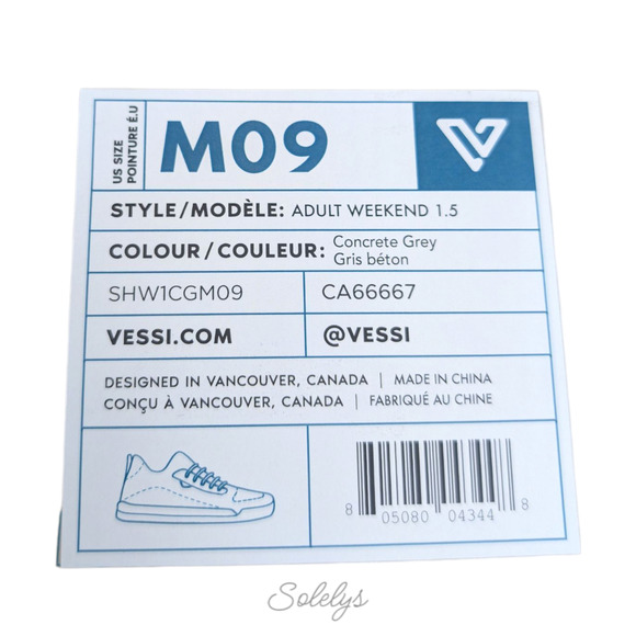 Vessi Weekend Mens 9 Concrete Grey White Waterproof DymaTex Knit Casual Sneaker - Picture 6 of 11